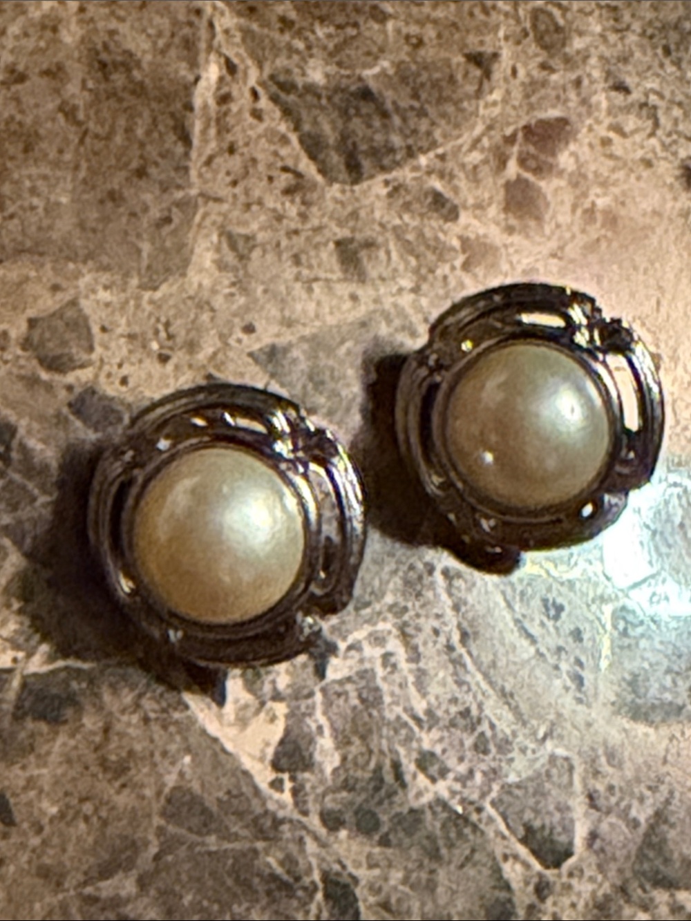 Classic Pearl-Style clip on Earrings in Cream and silver Carolee